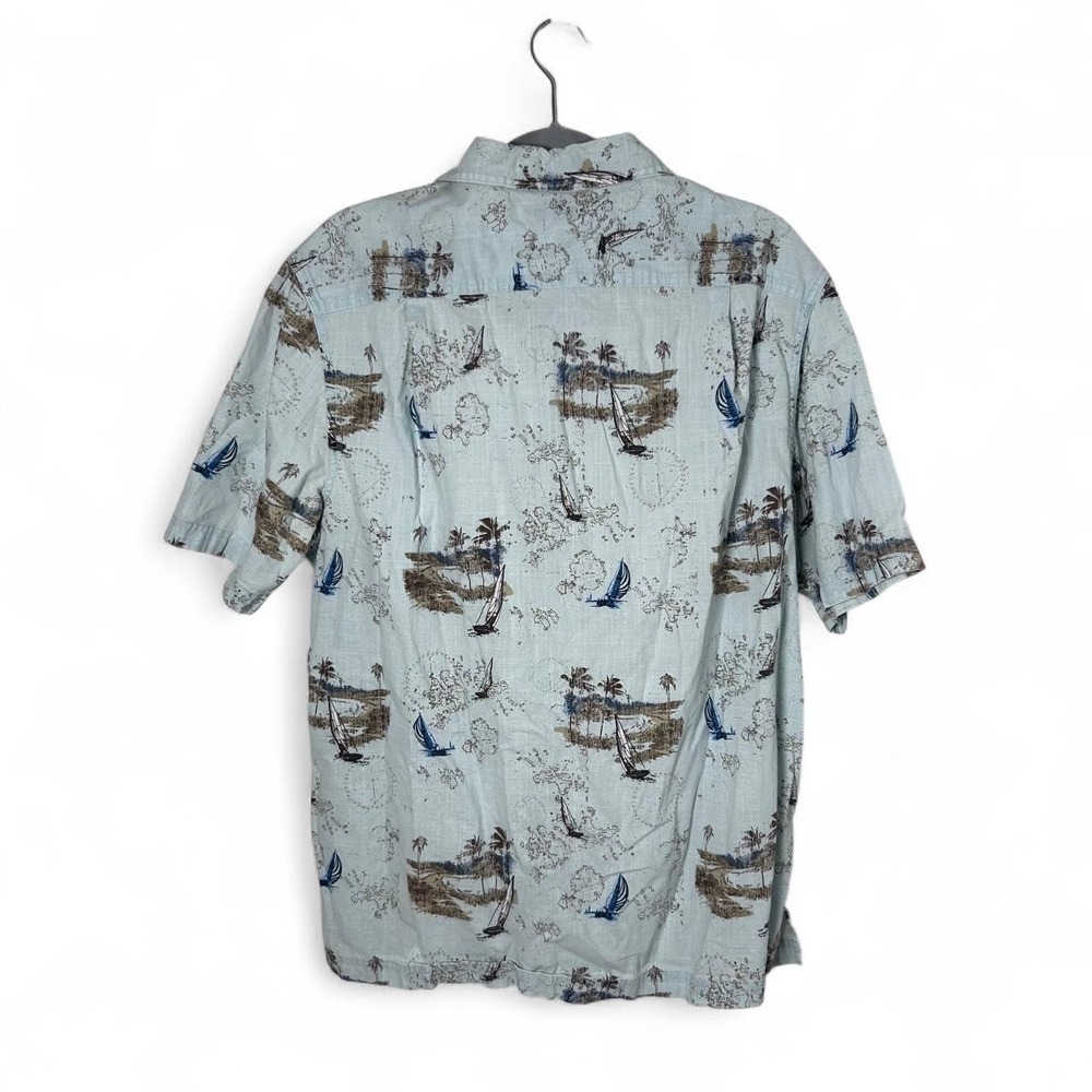 Croft & Barrow Light Blue Sailboat Patterned Button Down Shirt L - Picture 2 of 5